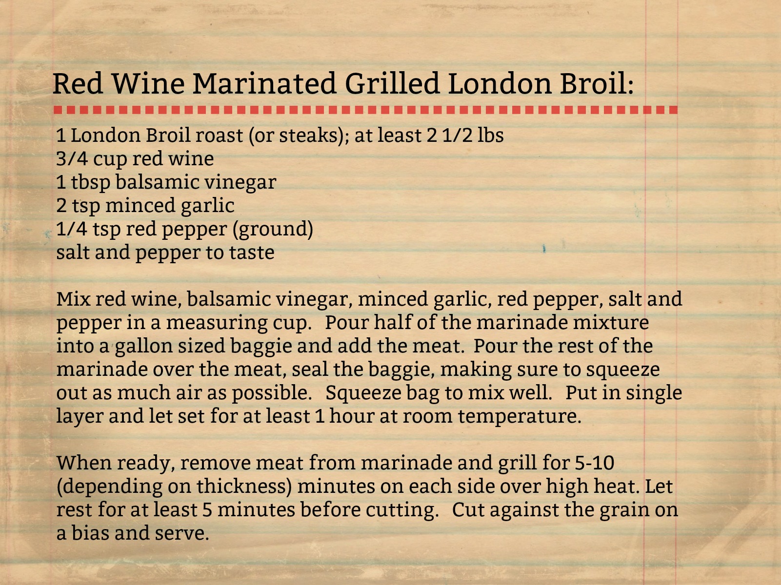 Marinated London Broil