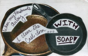 cast iron with soap