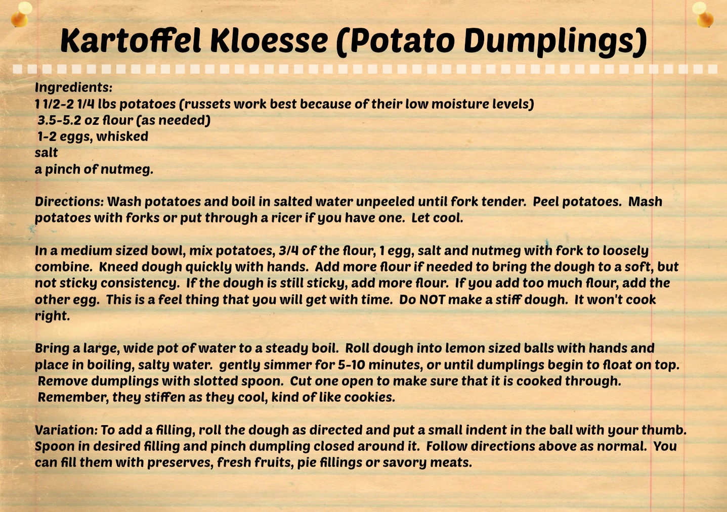 Potato dumplings-recipe