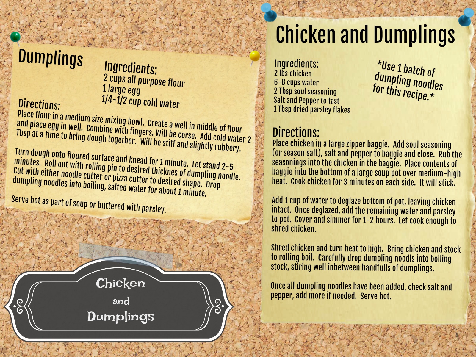 Chicken and Dumplings recipe