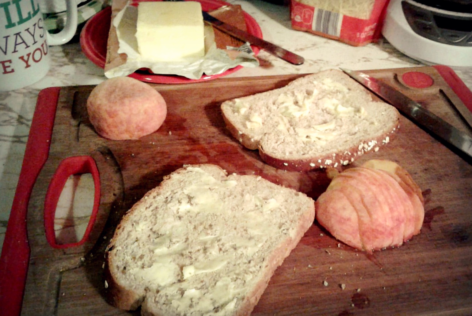 buttered bread