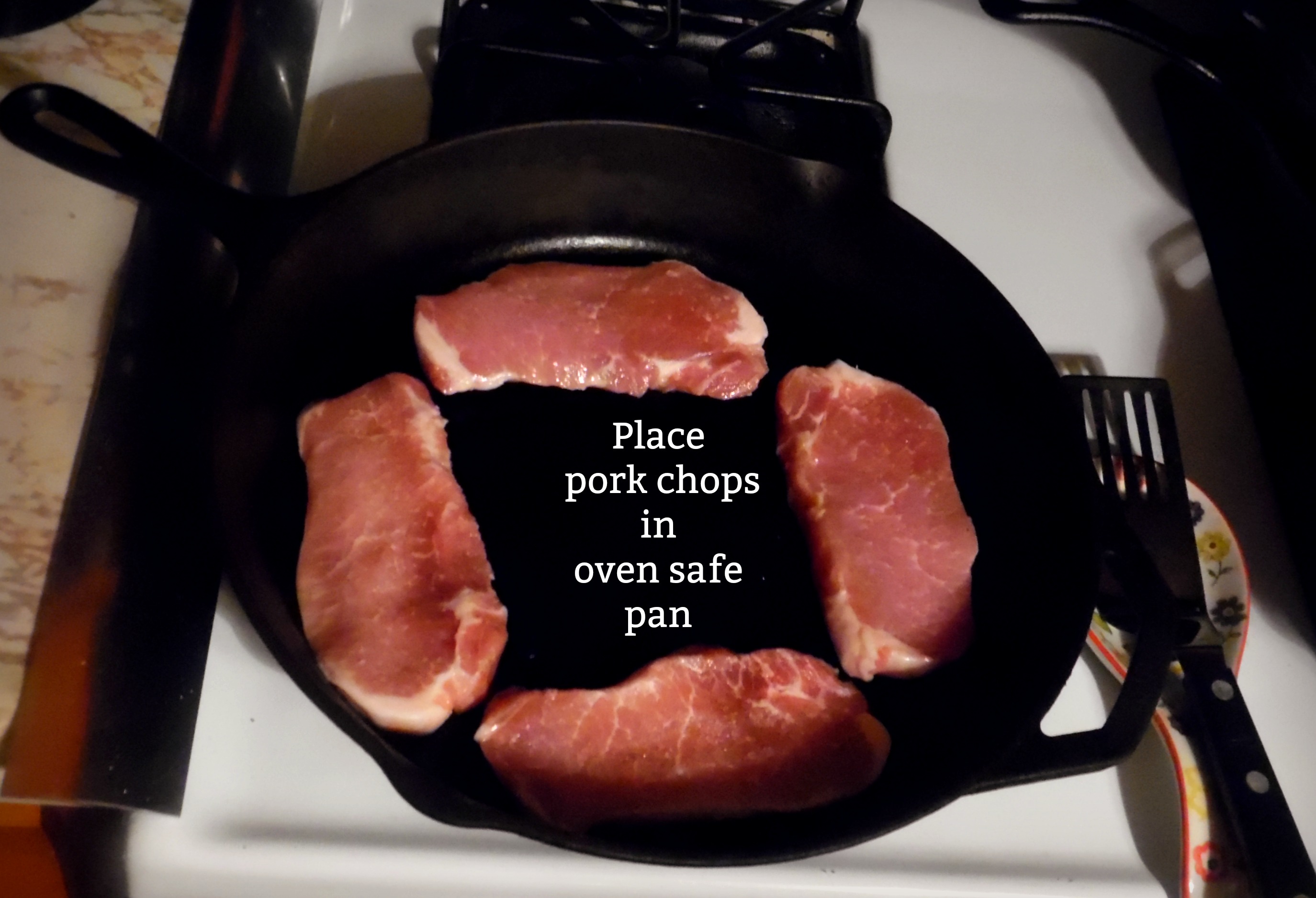 chops in pan