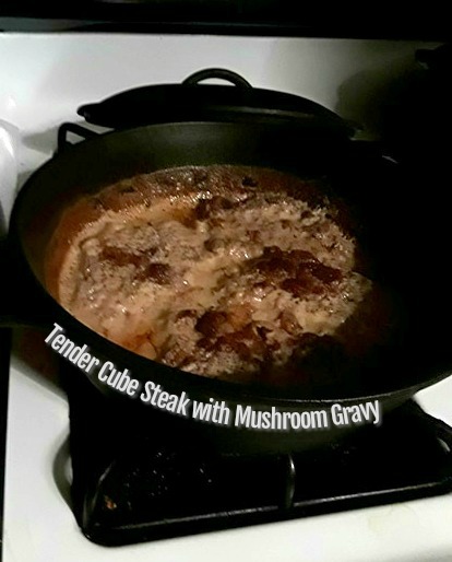 Tender Cube Steak with Mushroom Gravy