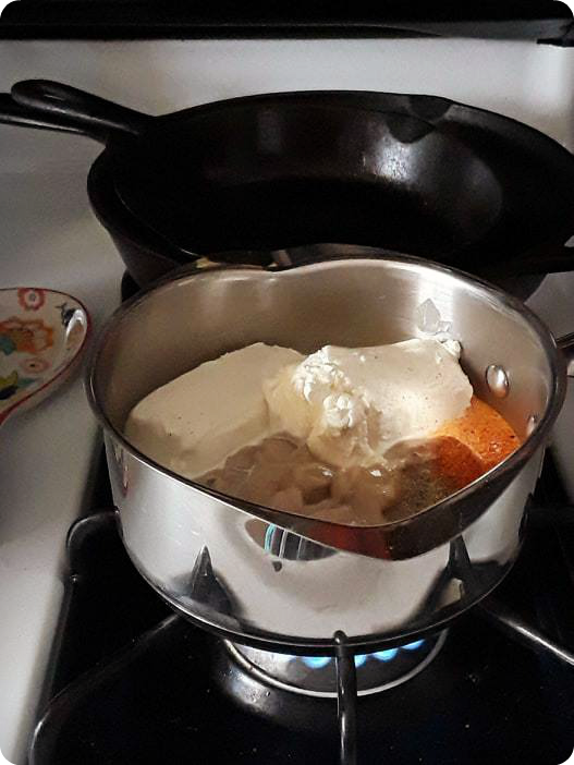cold sauce ingredients on stove