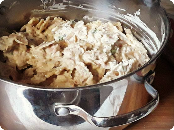 mixed in pot