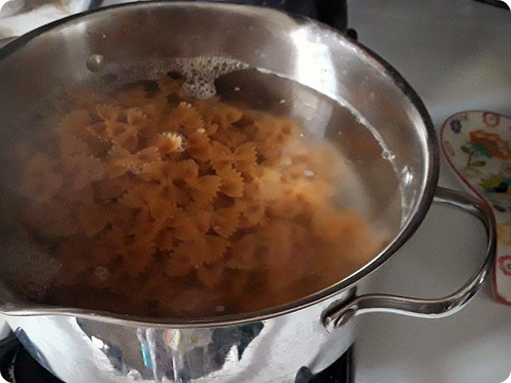 pasta in water