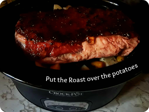 raw roast in pot