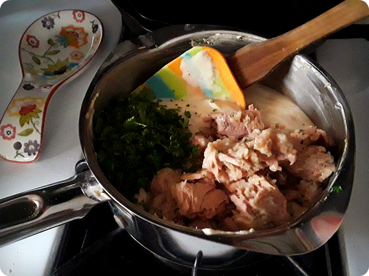 sauce ingredients in pot